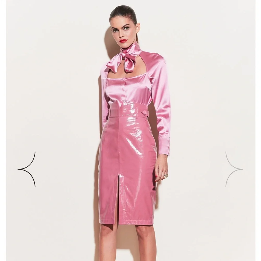 Fleur du Mal pink silk blouse, size 4 - Picture 4 of 11